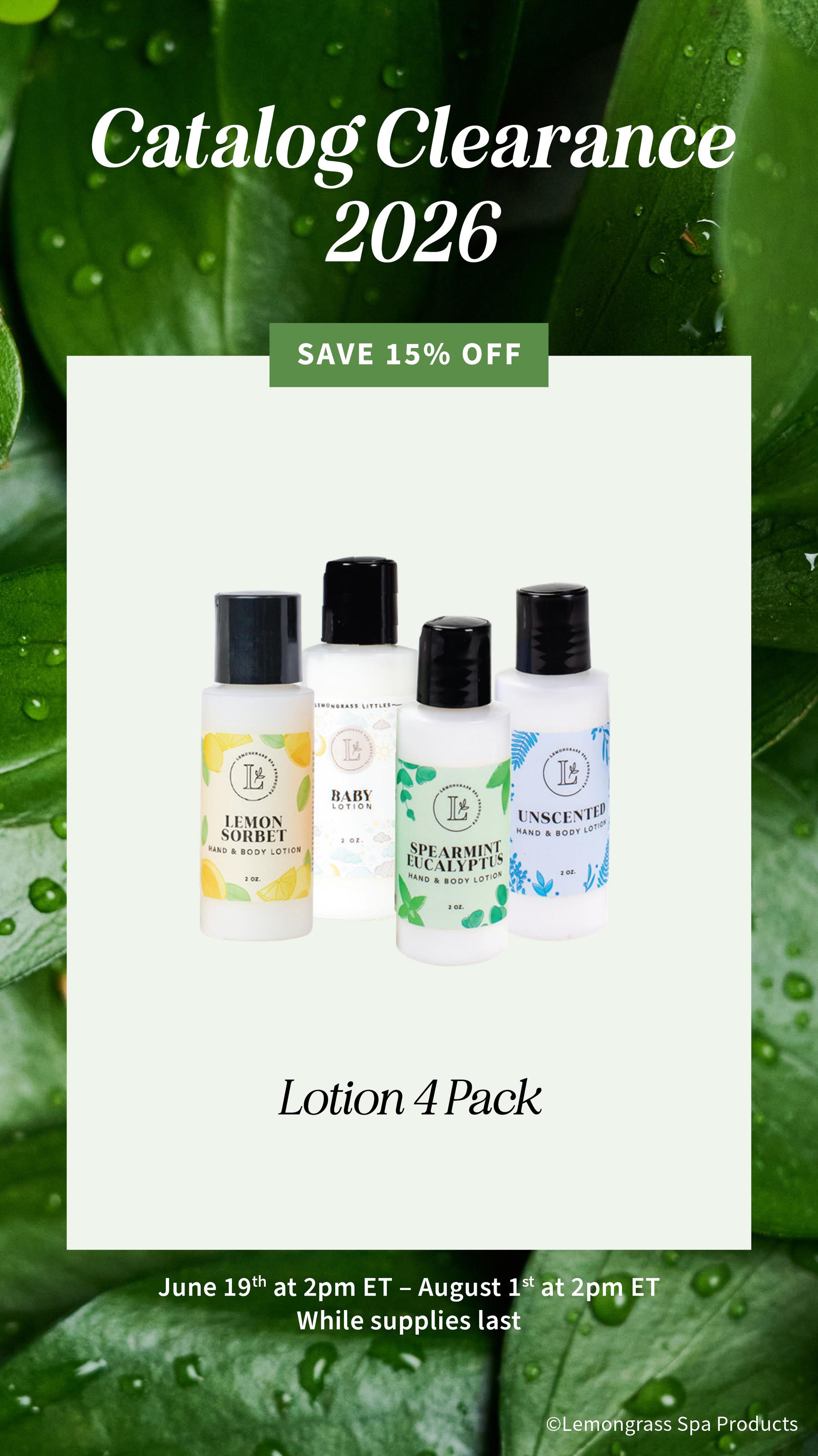 Catalog Clearance - Lotion 4 Pack