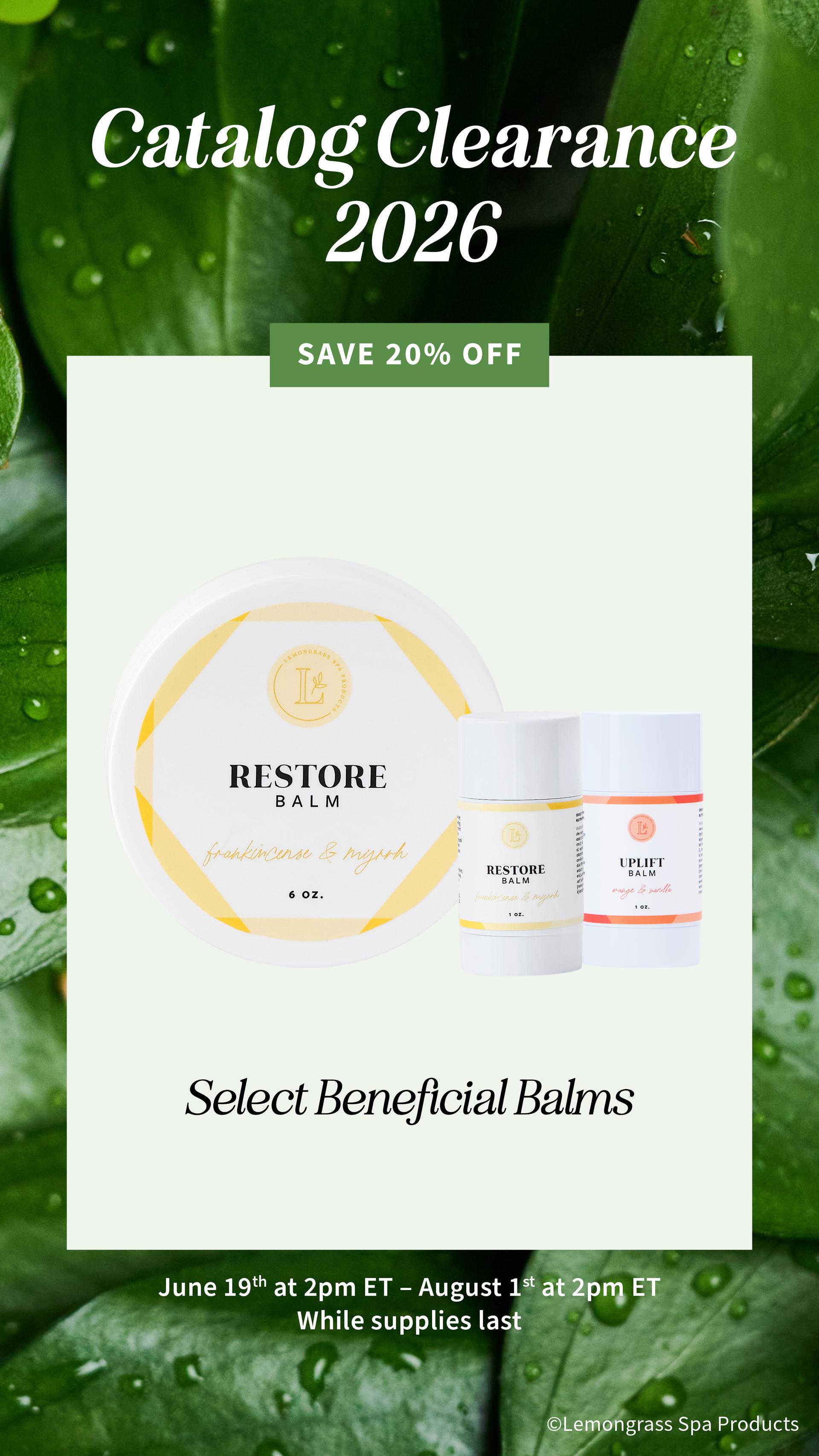 Catalog Clerarance - Benefical Balms